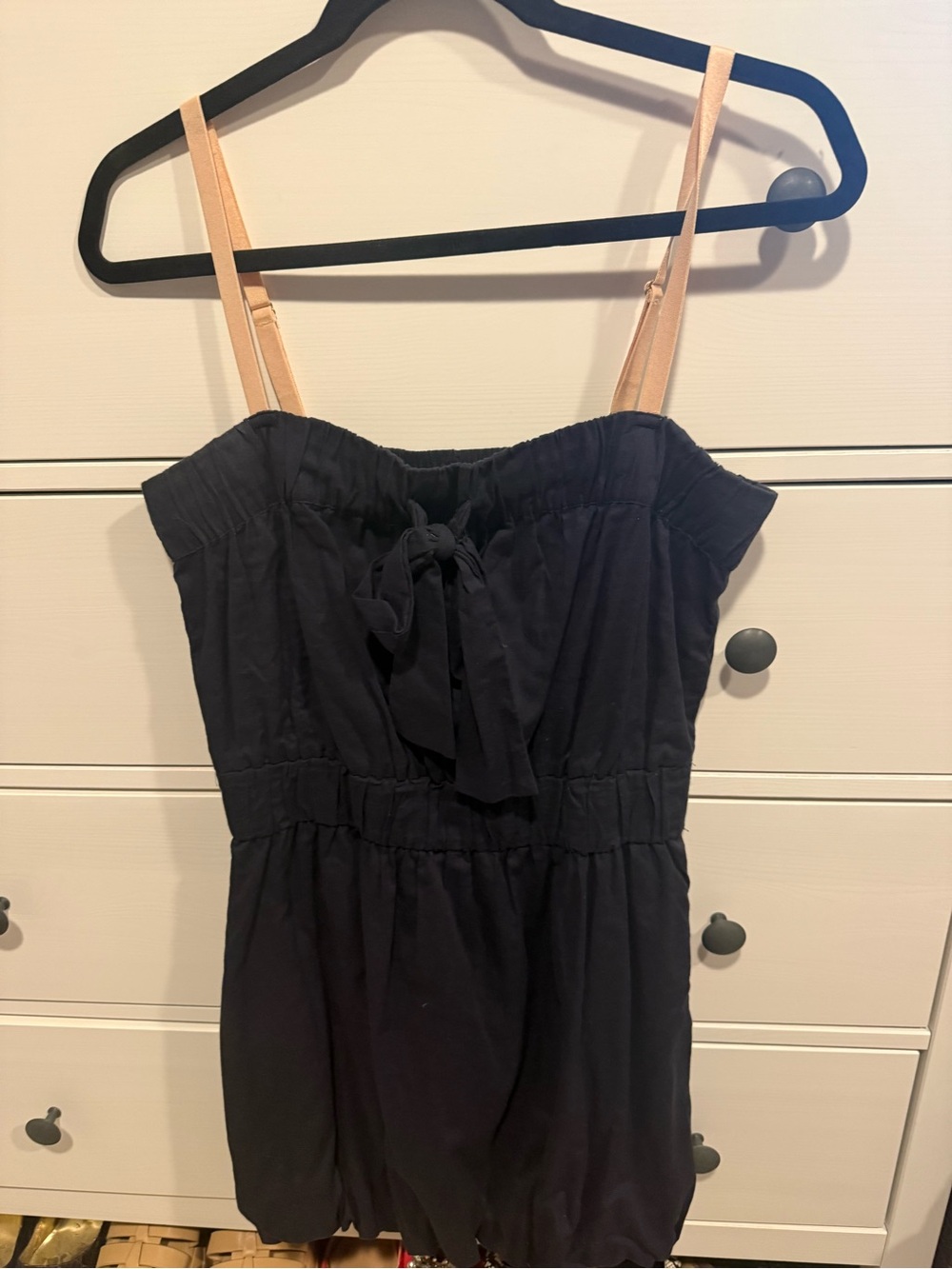 J. Crew Black Sundress with Beige Straps